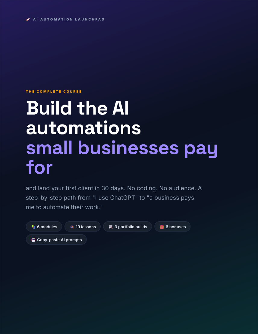 AI Automation Launchpad course PDF cover